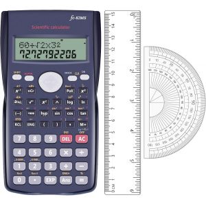 Calculatrice College Lycee Bureau Scientifique - Bonus R&egrave;gle et Rapporteur, Calculette Mode Examen Materiel Ecole Papeterie Pack Fourniture Scolaire Rentr&eacute;e - Neuf