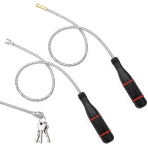 KALANKA-2 Pi&egrave;ces Aimant Flexible 50 cm Aimant Mecanique Auto Tige Aimant&eacute;e Aimant Mecanique Auto Portable Tige Outil de Ramassage Magn&eacute;tique pour Saisir Cl&eacute;s, Objets M&eacute;talliques, Nettoyer les Scories - Neuf