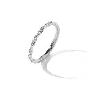 Bague Tendance En Cuivre Et Strass Pour Femme (Argent N¡Ã 8) - Neuf