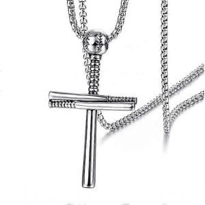 Promotion Cross-Border Baseball Croix Collier Européen Et Américain Nouveau Pendentif En Acier Inoxydable Titane Acier Hommes Ornement - Neuf