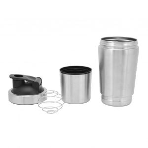 Bouteille Shaker à ProtéInes Avec éChelle, Bouteille Shaker Portable à Double Section En Acier Inoxydable Pour Les Amateurs De Gymnastique Et Les Adolescents - Neuf