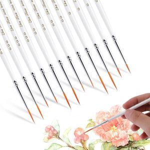 Cobee Micro Detail Paint Brush Set, 12 Pi&iquest;&iquest;ces Pinceaux &iquest;&iquest; Ongles Aquarelle Fine Pinceaux d'artiste Peinture Visage Nail Art &iquest;&iquest; l'huile Miniature Acrylique Model Making (Blanc,0, 00 et 000) - Neuf