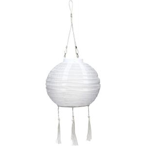 JGD-Lampion solaire style boh&egrave;me blanc | D&eacute;coration de f&ecirc;te | Style vintage | Lampions d'ext&eacute;rieur r&eacute;sistant aux intemp&eacute;ries | Guirlande lumineuse pour jardin ou balcon | &Oslash; env. 20 cm | R&eacute;sistant - Neuf