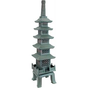 Nouvelhorizonstore-La Pagode Du Temple De Nara D&iquest;&iquest;Cor Asiatique Statue De Jardin, Grand 71 Cm, Polyr&iquest;&iquest;Sine, Deux Tons Bronze Et Verdigris - Neuf