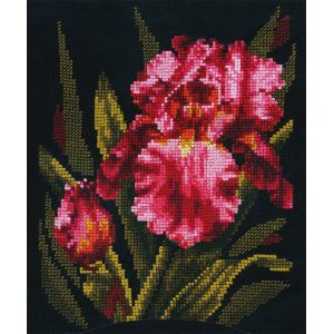 Kit Point De Croix Compt&eacute; Andriana "Iris Velours" 18x23 Cm - Neuf