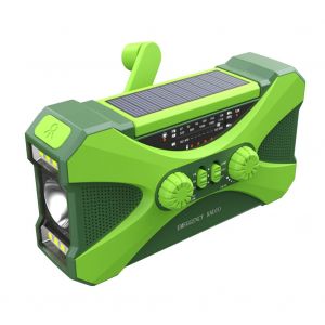 Radio de secours &agrave; double haut-parleur, Rechargeable, solaire, st&eacute;r&eacute;o, manivelle, Portable, AM/FM/NOAA, m&eacute;t&eacute;o, chargeur de t&eacute;l&eacute;phone, led SOS - Neuf