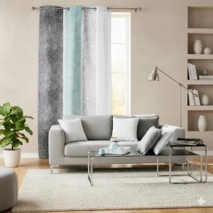 Rideau &Agrave; Oeillets 140 X 240 Cm Textilio Menthe - Neuf