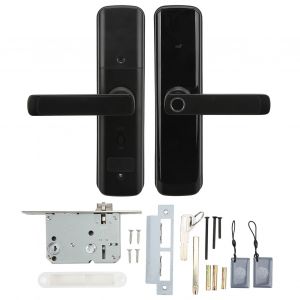 Serrure de porte intelligente Wi-Fi, deverrouillage par empreinte digitale, mot de passe, carte d'identite et cle, pour bureau, maison, hotel, appartement, version Tuya - Neuf