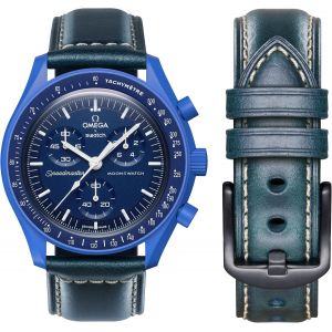 Kal-Bracelet De Rechange En Cuir Pour Montre Omega Swatch Moonwatch De 20 Mm, Rapidement Realese Swatch Omega Moonswatch, Homme Et Femme - Neuf