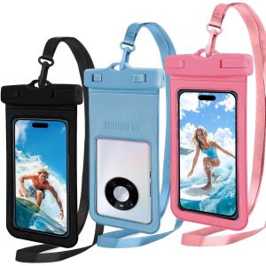 Kal-Pochette Étanche Smartphone[Lot De 3],Ipx8 Pochettes Étanches Téléphone Portable Sac/Etui/Housse/Pochette Telephone Pour Iphone 15 Pro Max/Galaxy S24/S23/Huawei P60 Pro, Jusqu'¿ 7.2 Pouces - Neuf