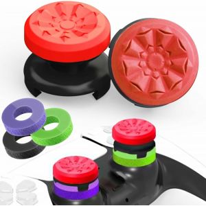 Lkljij-Thumbsticks Grip Joystick Ps5 - Fps Capuchons Joystick Ps5 & Ps4 Accessoires Manette Ps4 5 Set, 2 Controller Thumb Grip + 3 Anneaux De Précision Grips À Aide Avec Viser, Réduire Pouce Fatigue - Neuf