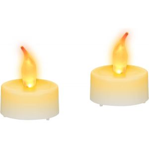 SJZG-Bougie Led Flamme Jaune Lot De 2 Bougie De Table &Eacute;lectrique Mariage D&eacute;co F&ecirc;te Piles, Blanc - Neuf