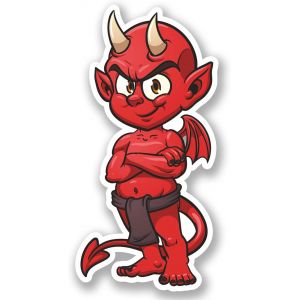 Ershi-2 X Rouge Diable En Vinyle Autocollant Moto Casque De Vélo Ipad Demon # Pour Ordinateur Portable 5382 - 5cm Wide X 10cm Tall[3 - Neuf