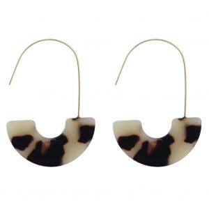 Boucles D'oreilles A Crochet En Forme De U Pour Femmes Et Filles, Style Occidental, Accessoire De Decoration (Cafe Clair) - Neuf