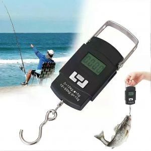 1pcs 50kg Numérique Poche Bagages Balance Crochet Poids Échelle De Pêche Suspendu Portable ABS Suspendu Pesage Mini LCD Crochet Balan E9F8 - Neuf