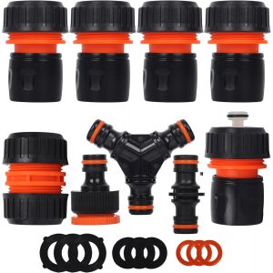 Kit de Raccord Tuyau D'arrosage N&eacute;cessaires D'arrosage-Raccord D'arrosage Rapide 19mm 3/4 Pouce,Double M&acirc;le Pi&egrave;ce de Raccordement,S&eacute;parateur en Y,2 en 1 Robinet Filetage,Joint de R&eacute;paration de Tuyau - Neuf