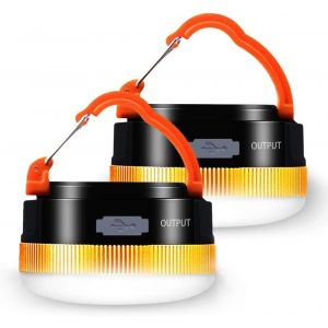 Lot De 2 Lampes De Camping Led Rechargeables Par Usb-Mini Lanterne De Camping Magn&eacute;tique-4 Modes-Lumi&egrave;re Rouge Sos-&Eacute;tanche-Portable-Lampe De Camping Pour Ext&eacute;rieur,Randonn&eacute;e - Neuf