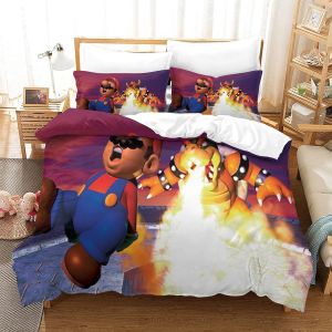 Super Mario Ensemble De Housse De Couette Game Roleimprim&iquest;&iquest; Literie Housse De Couette Pour Literie Decro, Housse De Couette En Microfibre Ultra Douce D - Neuf