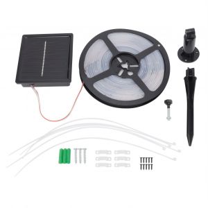 HJLIAN Bande lumineuse solaire etanche de 5 m avec 100 LED pour decoration de jardin et de pelouse - Neuf
