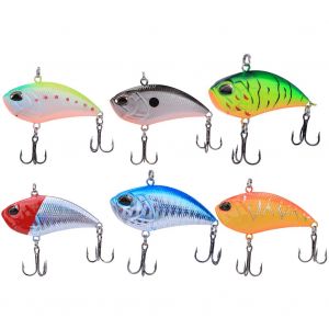 Lot De 6 Leurres De Peche Artificiels Vibrants En Plastique Avec Boule En Acier Integree, Realistes, Accessoires Swimbait - Neuf