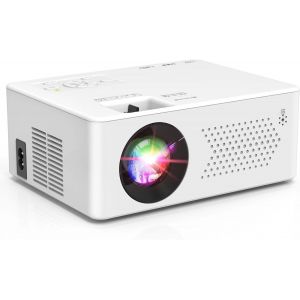 CHECARZHN--NO1-Mini Projecteur, Vidéoprojecteur Bi-Canal Bluetooth Et Zoom Électrique, Full Hd 1080P Retroprojecteur Portable Pour Home Cinéma, Compatible Avec Tv Stick/Hdmi/Smartphone - Neuf