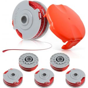 Bobine de rechange pour débroussailleuse Flymo FLY021/513937190,0,2 cm 11 m compatible avec Flymo Contour 500 XT/Power Trim/Mini Trim avec housse FLY060 (6 bobines + 1 couverture) - Neuf