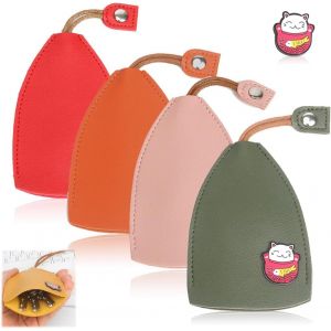 Loc-4 Pièces Étui À Clés De Voiture En Cuir,Etui Pour Clés De Voiture,Créatif Porte-Clés Extensible Cuir Pu Femme Etui De Protection De Grande Taille Porte-Clés De Voiture Mignon Ornement - Neuf