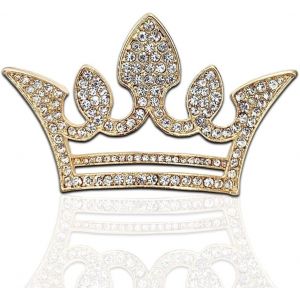 Kjdal-Broche Couronne,Perlenkronen Brosche Für Damen,Kronen Brosche,Ansteknadel,Klare Kristall Kronen Brosche Für Damen,Für Kleidung,Cardigan Kleid - Neuf