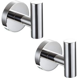 2 Pi&egrave;ces Crochet Mural De Salle De Bains Sus 304 Acier Inoxydable Accroche Torchon Cuisine, Accrochet Tableau Pour Peignoir Serviettes De Bain Pat&egrave;re Porte (Argent Poli)[CHU10501281] - Neuf