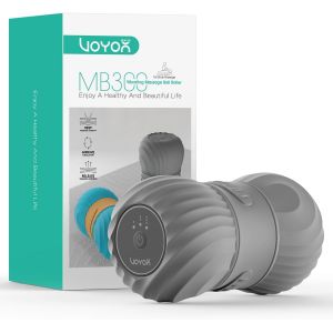 Vibrant D'arachide Boule De Massage, Rouleau Silicone &Eacute;lectrique Rechargeable Avec 4 Modes, Pour Le Yoga, Le Fitness, La Relaxation Musculaire Du Corps, Ergonomique Portable Mb300, Gris - Neuf
