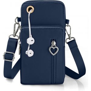 Petit Sacoche Telephone Portable Femmes, Sac T&eacute;l&eacute;phone Portable Femme Avec Bandouli&egrave;re R&eacute;glable, Oxford Tissu Crossbody Pochette Sacoche Running Armbag Pour T&eacute;l&eacute;phone 7''(Avec Prise Casque) - Neuf