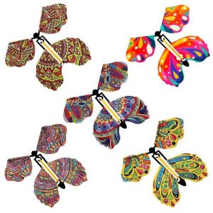 5PCS Papillon Volant Wind Up Jouets ?lastique Aliment&iquest;&iquest; Romantique - Neuf