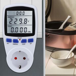 HJLIAN Prise de mesure d'energie intelligente multifonction retroeclairee (prise UE 230 V retroeclairee blanche) - Neuf