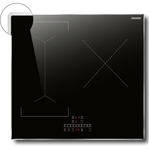 CHECARZHN--NO1-Plaque Induction 3 Feux Flexible 6800W, Barbecue Plaque De Cuisson Electrique Intégré, 9 Niveaux De Puissance, Fonction Pause, Minuterie, Verrouillage De Sécurité, Fonction Boost, Noir - Neuf