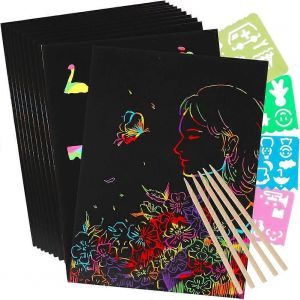 Ensemble d'art en papier brouillon,kit d'artisanat d'art noir pour les cotillons - Neuf