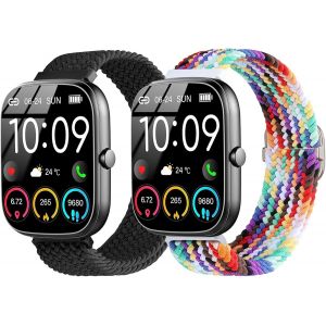 Bracelet Compatible Avec Uaue T60/T50s,22 Mm Bracelet Tress&eacute; Pour Jugeman P99/Y66, Nerunsa P66d,T50s/T50h, Popglory P66, Enomir Idw19/Lw51/Lw11, Toobur Idw13/Idw16/Idw19/Bw01[Mon9261991] - Neuf