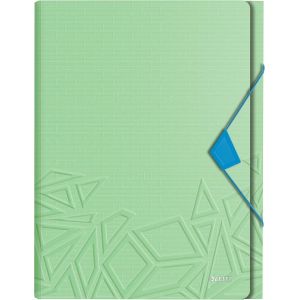 Classeur M&eacute;nager Avec 5 Compartiments, Fermeture Elastique, Capacit&eacute; 250 Feuilles, Vert, Urban Chic - Neuf