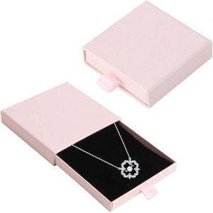 Mevronisshop-1 Pi&egrave;ce Bo&icirc;te Cadeau En Papier Pr&eacute;sentoir &Agrave; Bijoux Emballage Cadeau &Eacute;l&eacute;gant Pour Colliers, Boucles D'oreilles, Bagues (9 X 9 X 1,7 Cm) (Rose) - Neuf
