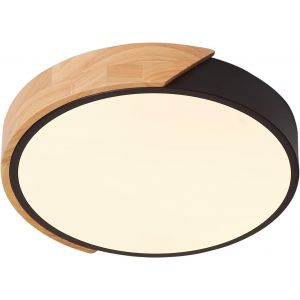 Ulteronixshop-Plafonnier Led 24w Blanc Chaud 3000k 1600lm, Plafonnier Led Moderne Rond En Bois D'int&eacute;rieur &Oslash;30cm Pour Salon Couloir Maison Bureau Porche - Neuf