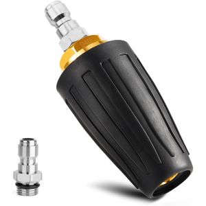 MEVRONISSHOP-Embouts de nettoyeur haute pression Turbo Buse de nettoyeur haute pression 3000 PSI Max Rotation Buse de nettoyeur haute pression avec 2 pi&egrave;ces de 6,35 mm Connexion rapide pour nettoyer - Neuf