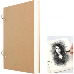KALANKA-Kayqbonke Carnet de Croquis A5, 160GSM Carnet Croquis avec Feuillets Mobiles, 75 Pages de Papier Sketchbook, Carnet de Dessin pour Le Dessin, Les Croquis, La Peinture, Les Notes, Les Graffiti - Neuf
