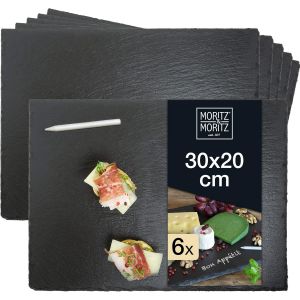 Checarzhn--No1-Lot De 6 Ardo S 30 X 20 Cm Avec Marqueur Craie - Ardo S Pour Buffet, Sushi Et Fromage - Pour Buffet Et Décoration - Neuf