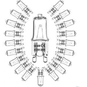 Lot De 20 Ampoules Halogènes G9 40w 230v, Dimmable De 0 À 100%, 480lm De Bâti Intégré, Blanc Chaud 2700k, G9 Bi-Pin De La Base, Sans Scintillement, Four, Lustres, Éclairage De Paysage Et Plus - Neuf