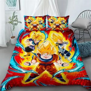 Housse De Couette Dragon Ball Animation Goku Parure De Lit Simple Twin Double Full Queen King Size Decoration De Chambre D'enfant Cadeau - Neuf