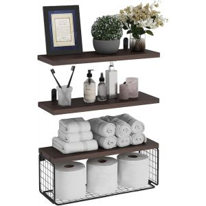 Etagere Murale Bois, Étagère Murale En Bois Rustique, Étagère Cuisine Murale, Pour Salon Chambre Bureau Salle De Bains Ou Cuisine - Neuf