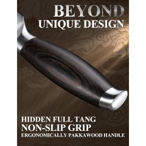Chef Knife 20.5cm German Steel Kitchen Knives Chef Knives With Pakkawood Handle Gift Box - Neuf