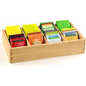 Subzonal-Organisateur Bo&icirc;te &Agrave; Th&eacute; En Bois Avec 8 Compartiments &iquest; Rangement Pour Sachets De Th&eacute;, Caf&eacute; Et &Eacute;pices Pour Cuisine, Bureau & Maison Couleur Naturelle - Neuf