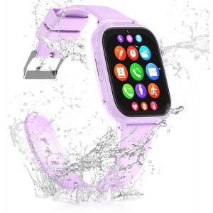 Montre Connectée Enfant Gps, 4g Montre Gps Enfant Tracker Avec Appels Vidéo, Wifi, Sos, Mode Classe, Whatsapp, Réveil, Ip68 Étanche Montre Telephone Avec Sim Noël Cadeaux 5-14 Ans[Z1629] - Neuf