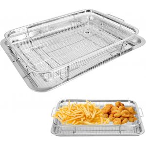 SUBZONAL-Plaque de Cuisson avec Grille de Refroidissement,Grand Moule en Acier Inoxydable et Grille Réfrigérante,15.43""x11.54""x2.17"",pour la Cuisson et le Poulet Croustillant,Frites et Rondelles D'oi - Neuf