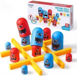 Play-Tic Tac Toe Jeux De Soci&eacute;t&eacute; De Strat&eacute;gie Pour Les Enfants Et Les Familles, Party Table Games, Strat&eacute;gie T&ecirc;te-&Agrave;-T&ecirc;te, Amical Jeux De Soci&eacute;t&eacute; &Eacute;ducatifs, Jouets Pour Party 2 Joueurs (1 Pcs) - Neuf